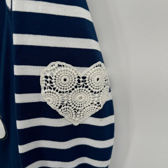 Disney‎ Parks Mickey & Minnie Hoodie With Lace Hem & Striped Sleeves Size LG - Picture 10 of 10